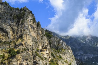 Mountain over Amalfi Drive, Amalfi Coast, Positano, Italy, Europe