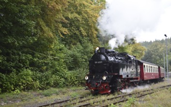 Selketalbahn, Harzer Schmalspurbahn, Brockenbahn runs through the Harz Mountains, Saxony-Anhalt,