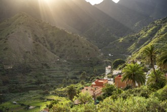 Landscape in the valley of Hermigua, La Gomera, Canary Islands, Spain, Europe