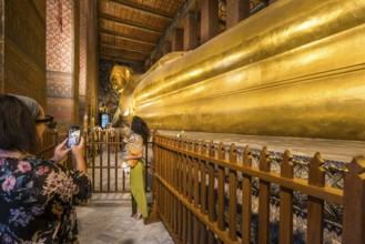 Wat Pho, temple of the reclining Buddha. Sightseeing attraction, architecturally significant temple