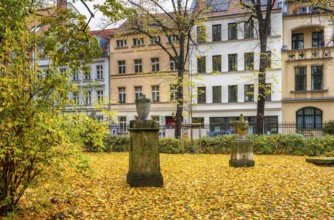 Autumn in the city, residential buildings on the grounds of the Sophienkirche in Berlin-Mitte,