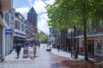 Coesfeld, North Rhine-Westphalia, Germany - Pedestrian zone in times of the corona pandemic,