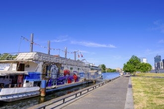 Eastern Comfort hostelboat, hotel ship on the Spree, Berlin, Germany, Europe