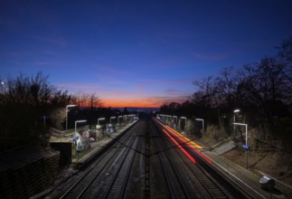 S-Bahn, public transport, train, passes through stop, station, platform, summer train, motion