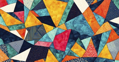 Vibrant patchwork of abstract shapes with pencil texture details, perfect for a variety of creative