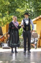 Couple of a folk dance group in traditional Black Forest traditional costume, Black Forest Open Air