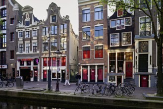 Red Light District, Oudezijds Achtenburg, Whale Canal, Amsterdam, Province of North Holland,