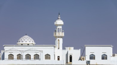 Mosque with minaret in the village of Maqshin, on Mascat Salalah Road, Dhofar Province, Arabian