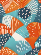 Vibrant patchwork of abstract shapes with pencil texture details, perfect for a variety of creative