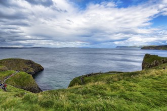 Footpath to Carrick-a-Rede, coastline between Ballycastle and Ballintoy, cliffs, Carrick-a-Rede,