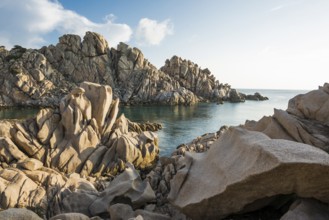 Bizarre and huge granite rocks by the sea, Spiaggia Valle della Luna, Capo Testa, near Santa Teresa