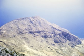 Archaeological site on hillside, Ancient Thera, Santorini, Cyclades islands, Greece, Europe, 1972,