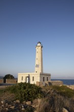 Octagonal lighthouse on the small island of Kranai in the evening light, Gythio or Gythion on the