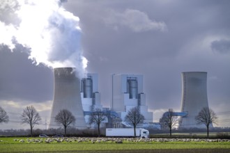 RWE Power lignite-fired power plant Neurath, near Grevenbroich, power plant units F and G, cooling