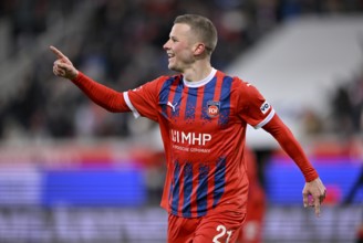 Goal celebration Adrian Beck 1. FC Heidenheim 1846 FCH (21) Voith-Arena, Heidenheim,