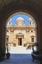 View of Agia Triada Monastery, Akrotiri Peninsula, Chania, Crete, Greek Islands, Greece, Europe