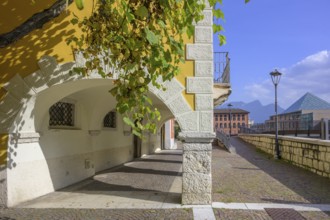 Pergola on the Brenta River, Borgo Valsugana, Borgo, Trentino, Italy, Europe