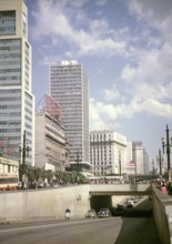 CBD buildings and streets in the city centre of Sao Paulo, Brazil, South America 1962, South