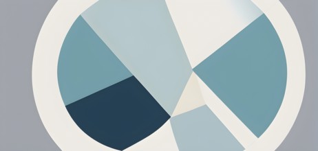 Minimalist composition of overlapping geometric shapes with clean lines and muted soft pastel