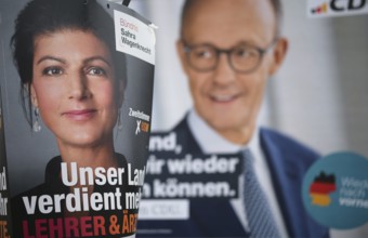 Election posters for the Bundestag election on 23 February 2025, CDU, Friedrich Merz, Alliance