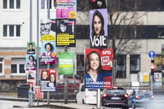 Election posters for the Bundestag election 2025, BTW25. Election advertising of various parties on