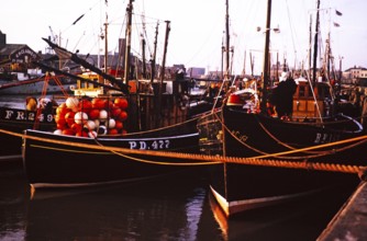 Scottish herring boats in Great Yarmouth, Norfolk, England 1964