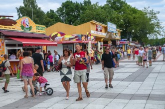 The promenade with old buildings in Swinoujscie, Swinemünde, West Pomerania, Poland, East Europe,