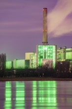 The Lausward combined heat and power plant in Düsseldorf, gas and steam turbine power plant,