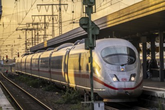 North Rhine-Westphalia, Germany, ICE train at Essen central station, on the platform, Europe