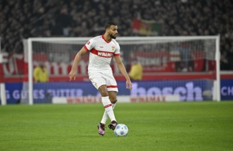 Josha Vagnoman VfB Stuttgart (04) Action on the ball MHPArena, MHP Arena Stuttgart,