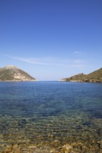 Coast of the Mani on the Laconian Gulf near Porto Kagio, Laconia, Peloponnese, Greece, Europe