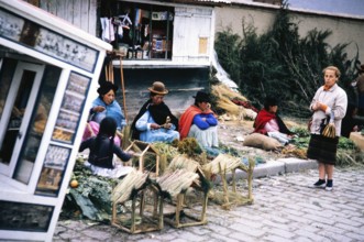 Women traders at the street market, city of La Paz, Bolivia, South America, British tourist