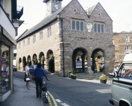 17th century red sandstone market house, High Street, Ross on Wye, Herefordshire, England, United