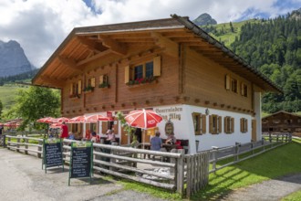 The farm shop on the Eng-Alm, Eng-Alm, Karwendel Mountains, Tyrol, Austria, Europe