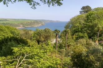 View of coast looking east towards Prawle Point from Sharpitor, Salcombe, south Deven, England, UK