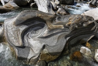 Rocks in the Verzasca River between Lavertezzo and Brione, Verzasca Valley, Valle Verzasca, Canton