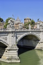 Ponte Vittorio Emanuele II bridge behind cathedral, St Peter's, St Peter's Basilica, Vatican