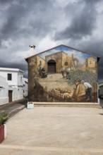 Wall painting, murals, graffiti, street art, San Sperate, Sardinia, Italy, Europe