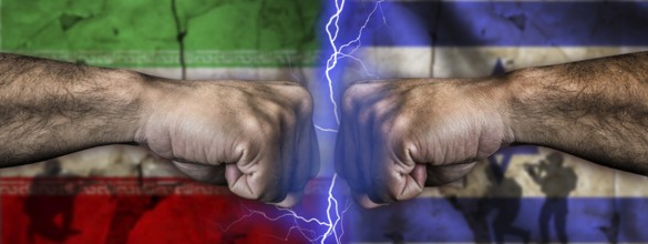 Israel vs Iran conflict and political tension. War between Israel vs Iran concept