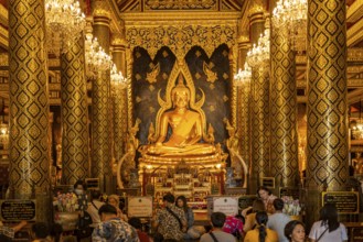 The revered Buddha statue Phra Putthachinnarat in Sukhothai style in the temple Wat Phra Si Rattana