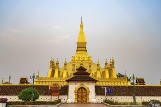 Pha That Luang - The national symbol of Laos in the capital Vientiane, Laos, Asia