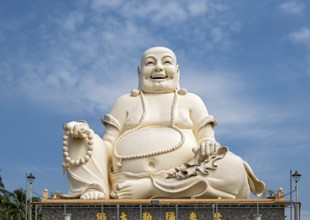 Statue of Budai - Laughing Buddha, Vinh Trang Temple, My Tho, Mekong Delta, Vietnam, Asia