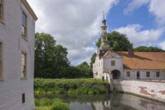 Gatehouse, moated castle Norderburg or Dornum Castle, Dornum, East Frisia, Lower Saxony, Germany,