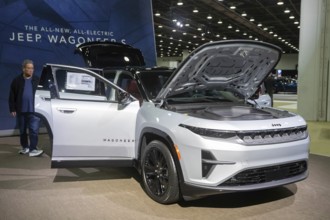 Detroit, Michigan USA - 15 January 2025 - The Jeep Wagoneer S electric vehicle at the 2025 Detroit