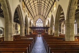 The church of St Fimbarrus Church or Church of St Nicholas in Fowey, Cornwall, England, Great