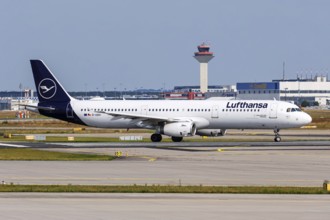 A Lufthansa Airbus A321 aircraft with the registration D-AIDH at the airport in Frankfurt, Germany,