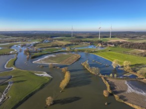 Haltern am See, North Rhine-Westphalia, Germany, floods on the Lippe, river in the Ruhr area, the