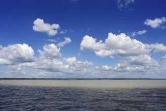 Clouds over Lake Neusiedl, Illmitz, Seewinkel National Park, Burgenland, Austria, Europe