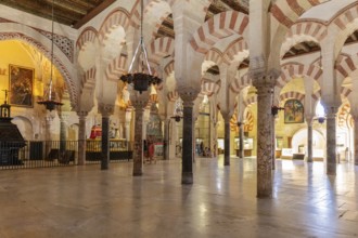 Historic mosque with many columns and beautifully designed arches, Cordoba