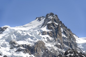 High alpine mountain landscape, summit of Mont Maudit, Chamonix, Haute-Savoie, France, Europe